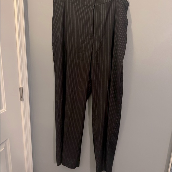 Eshakti Pinstripe Twill Suiting Wide Leg Pants - Picture 4 of 5